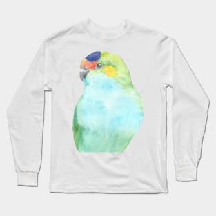 purple-crowned lorikeet watercolor portrait Long Sleeve T-Shirt